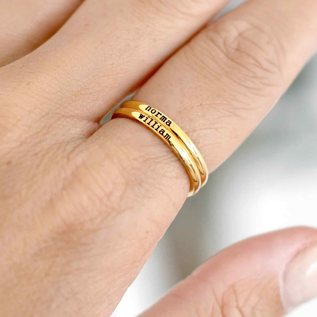 Customized Name Rings for Her Personalized Double Name Ring